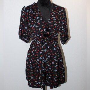 Maje Inobi Printed Floral-Jacquard Playsuit | Size 36 (US 2)